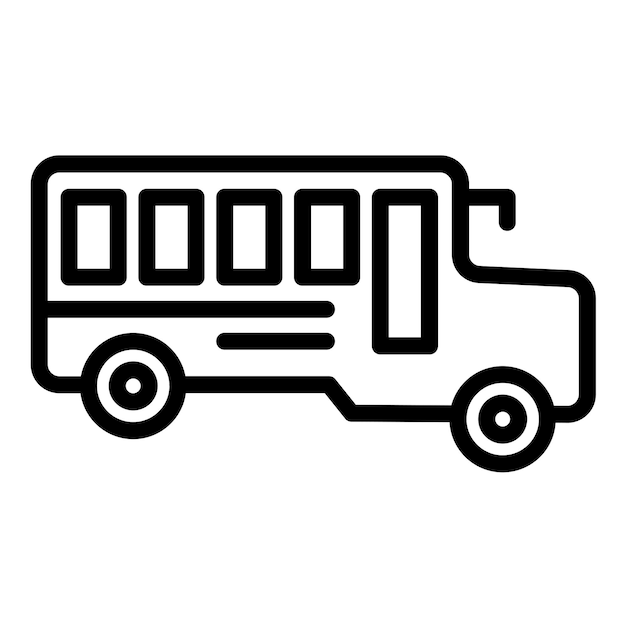 Estilo del icono del autobús escolar de diseño vectorial