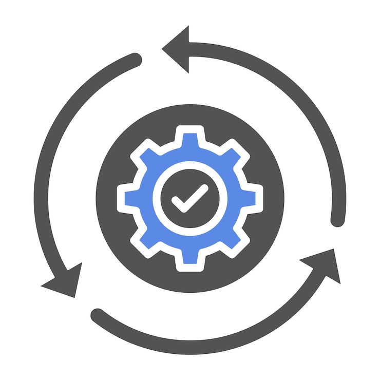 Vector estilo del icono de la automatización del diseño vectorial