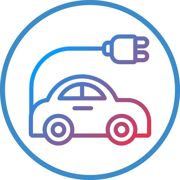 Estilo de icono de automóvil eléctrico de diseño vectorial