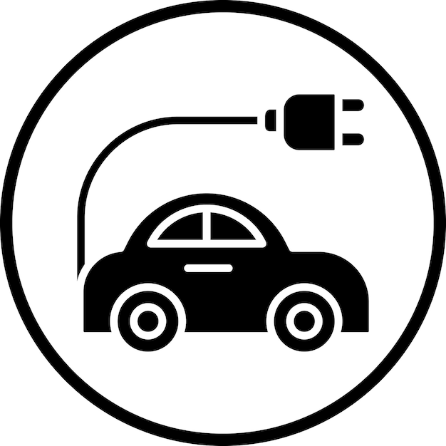 Estilo de icono de automóvil eléctrico de diseño vectorial