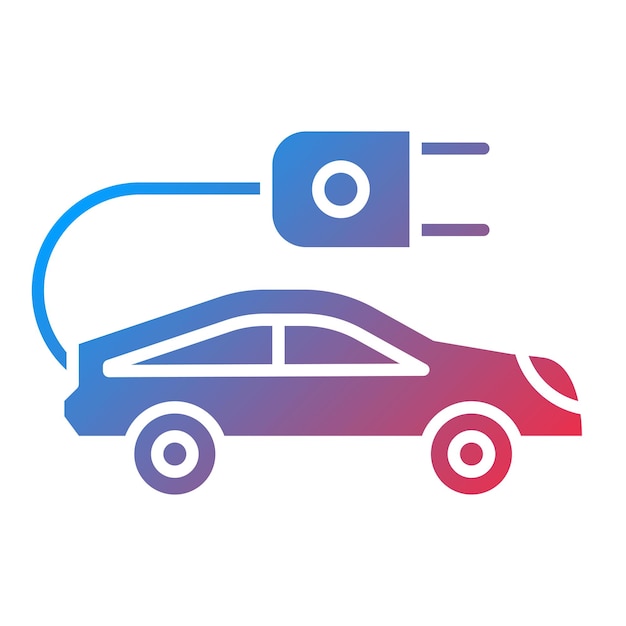 Estilo de icono de automóvil eléctrico de diseño vectorial