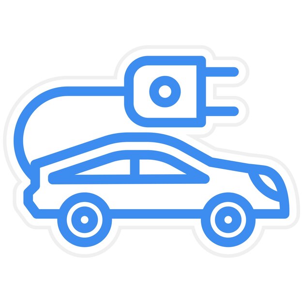 Estilo de icono de automóvil eléctrico de diseño vectorial