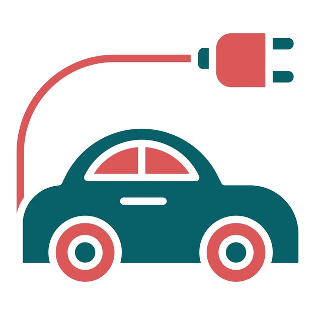 Estilo de icono de automóvil eléctrico de diseño vectorial