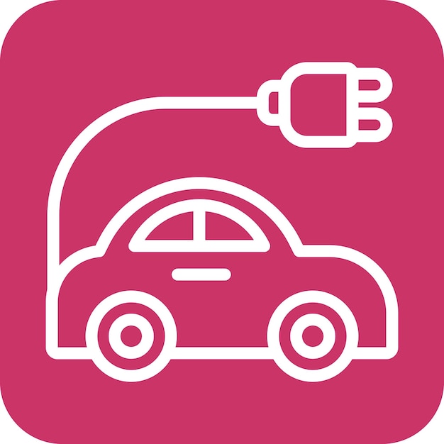 Estilo de icono de automóvil eléctrico de diseño vectorial