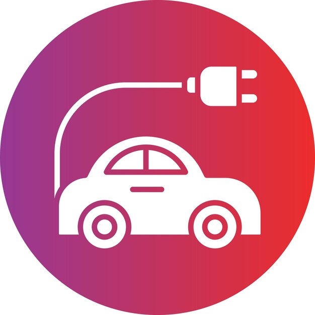 Estilo de icono de automóvil eléctrico de diseño vectorial