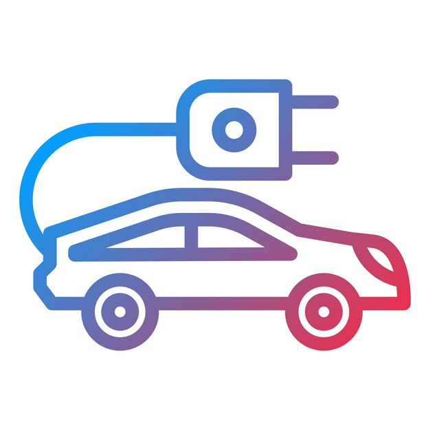 Estilo de icono de automóvil eléctrico de diseño vectorial
