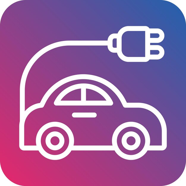 Estilo de icono de automóvil eléctrico de diseño vectorial