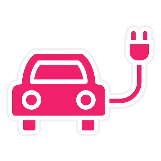 Estilo de icono de automóvil eléctrico de diseño vectorial