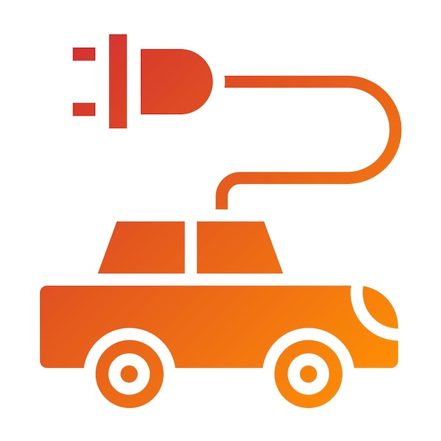 Estilo de icono de automóvil eléctrico de diseño vectorial
