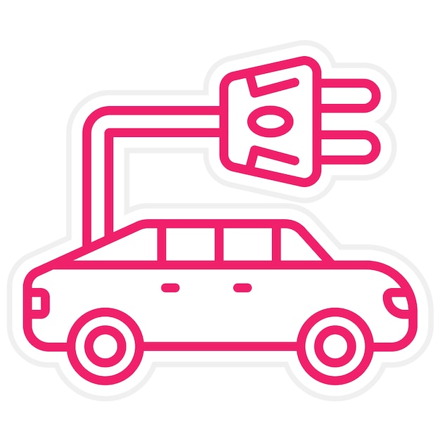 Estilo de icono de automóvil eléctrico de diseño vectorial