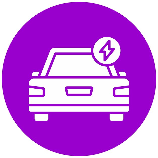 Estilo de icono de automóvil eléctrico de diseño vectorial