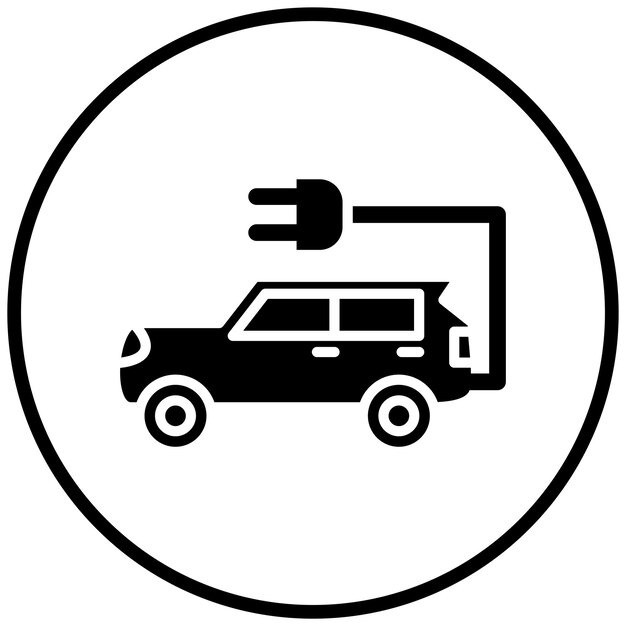 Estilo de icono de automóvil eléctrico de diseño vectorial