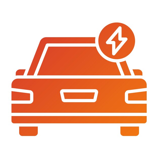 Estilo de icono de automóvil eléctrico de diseño vectorial