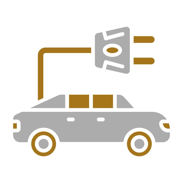 Estilo de icono de automóvil eléctrico de diseño vectorial