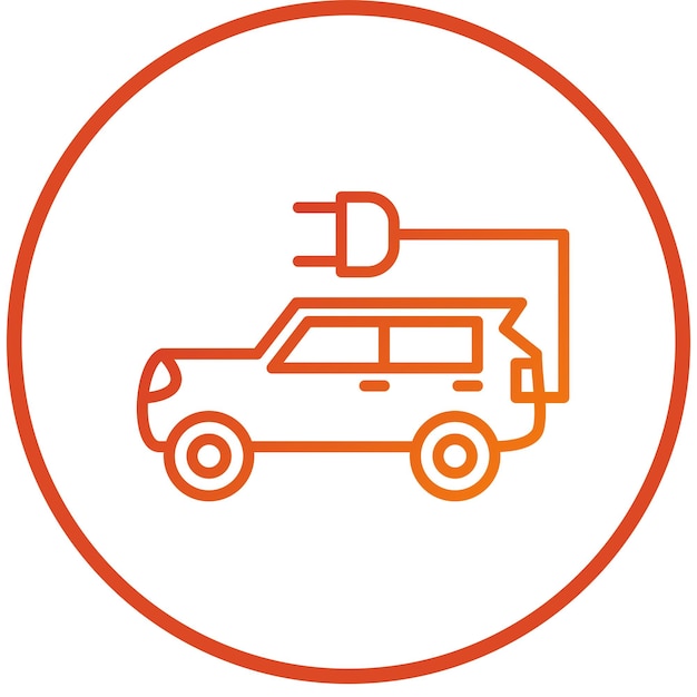 Estilo de icono de automóvil eléctrico de diseño vectorial