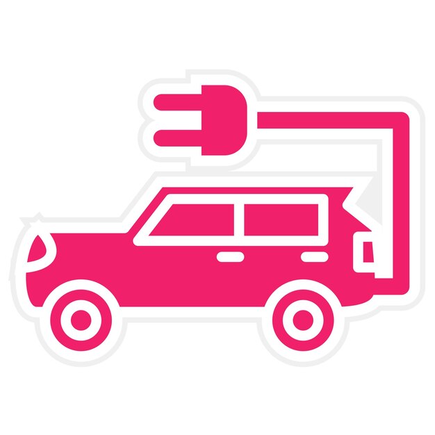 Estilo de icono de automóvil eléctrico de diseño vectorial