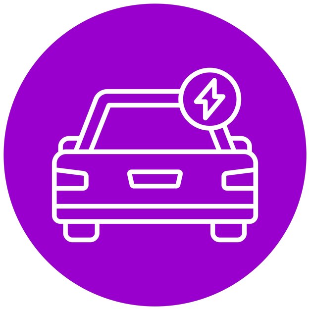 Estilo de icono de automóvil eléctrico de diseño vectorial