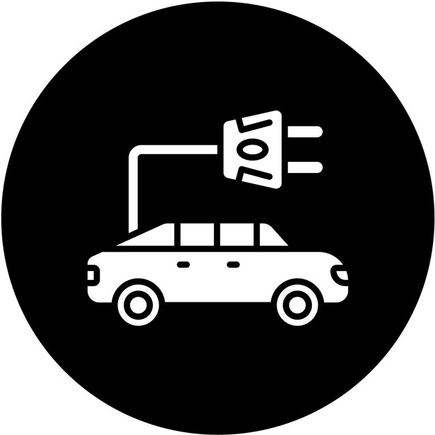 Estilo de icono de automóvil eléctrico de diseño vectorial