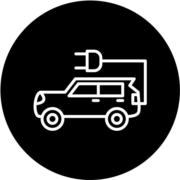 Estilo de icono de automóvil eléctrico de diseño vectorial