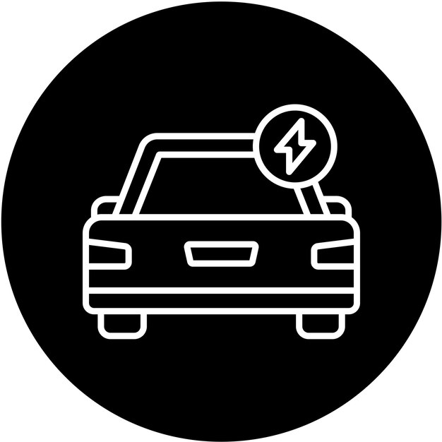 Estilo de icono de automóvil eléctrico de diseño vectorial