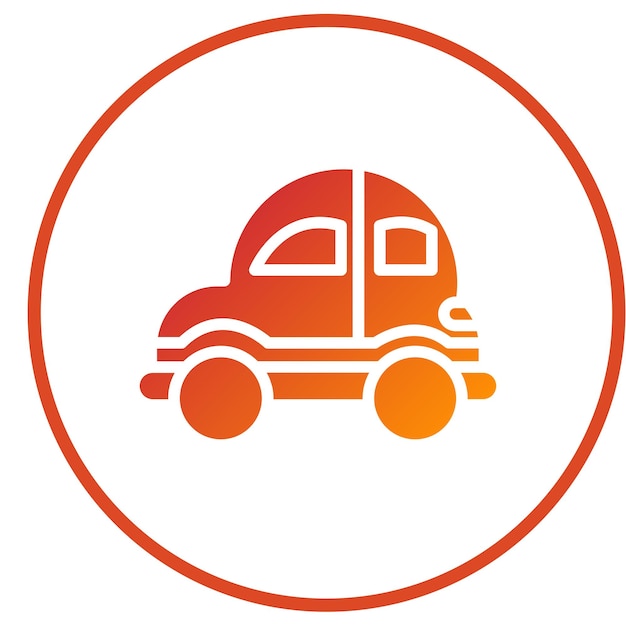 Estilo de icono de automóvil de juguete de diseño vectorial