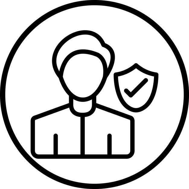 Estilo del icono de la autoridad de diseño vectorial