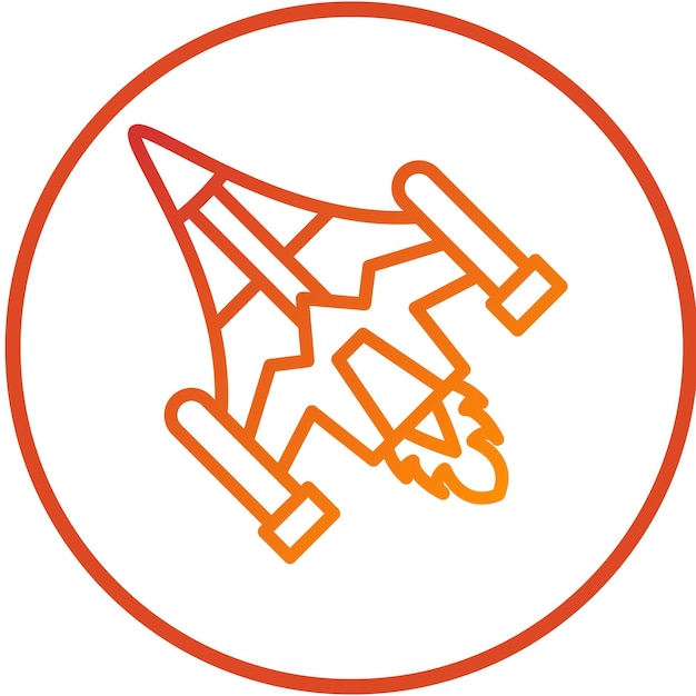 Estilo del icono del avión de combate de diseño vectorial
