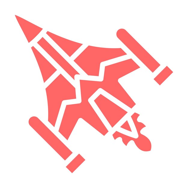 Estilo del icono del avión de combate de diseño vectorial