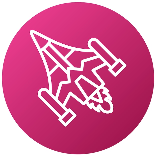 Estilo del icono del avión de combate de diseño vectorial