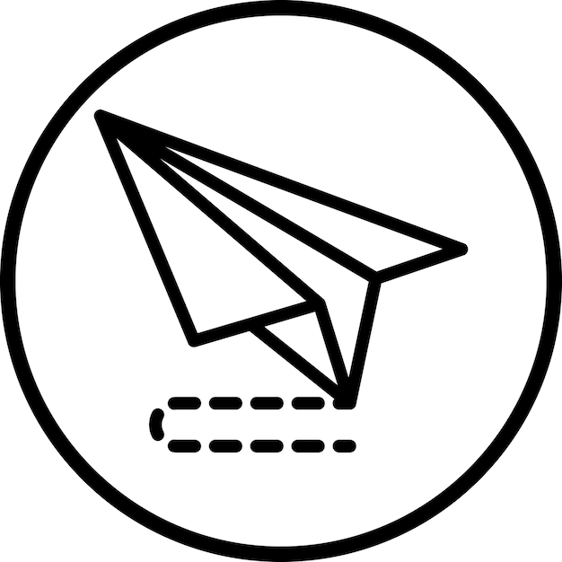 Estilo del icono del avión de papel