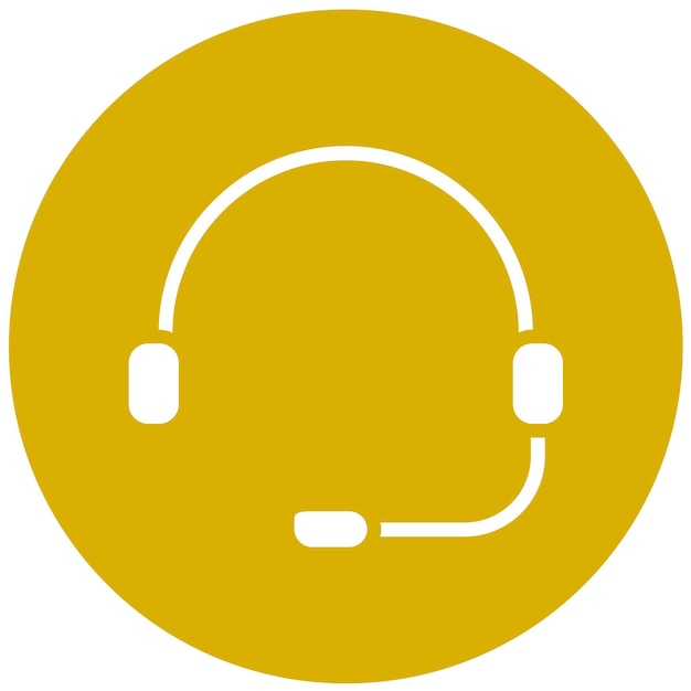 Estilo del icono de ayuda para auriculares de diseño vectorial