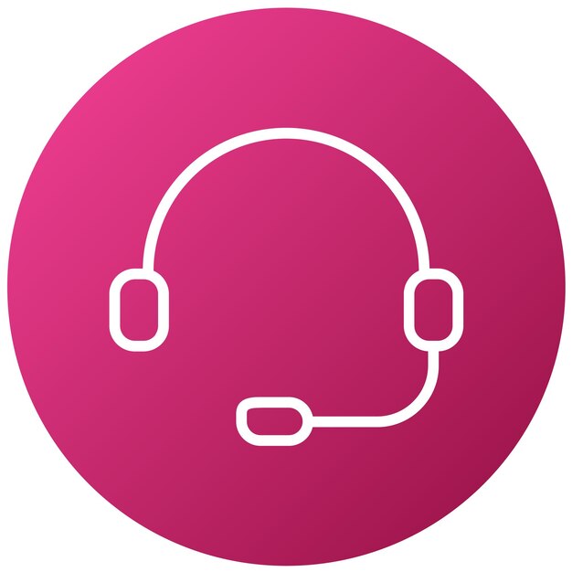 Estilo del icono de ayuda para auriculares de diseño vectorial