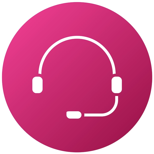 Estilo del icono de ayuda para auriculares de diseño vectorial