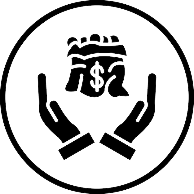 Estilo del icono de ayuda financiera de diseño vectorial