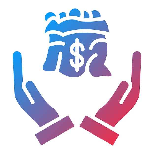 Estilo del icono de ayuda financiera de diseño vectorial