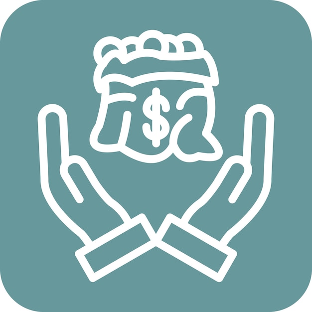 Estilo del icono de ayuda financiera de diseño vectorial