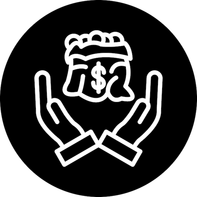 Estilo del icono de ayuda financiera de diseño vectorial