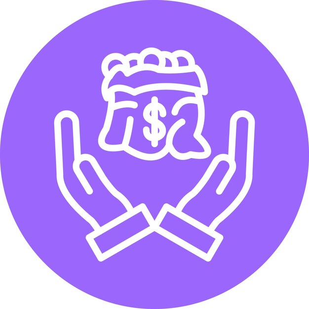 Estilo del icono de ayuda financiera de diseño vectorial