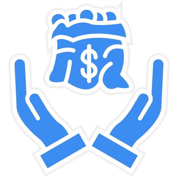 Estilo del icono de ayuda financiera de diseño vectorial