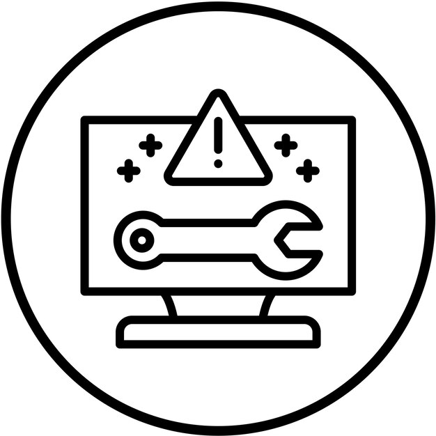 Estilo del icono de ayuda para solucionar problemas de diseño vectorial