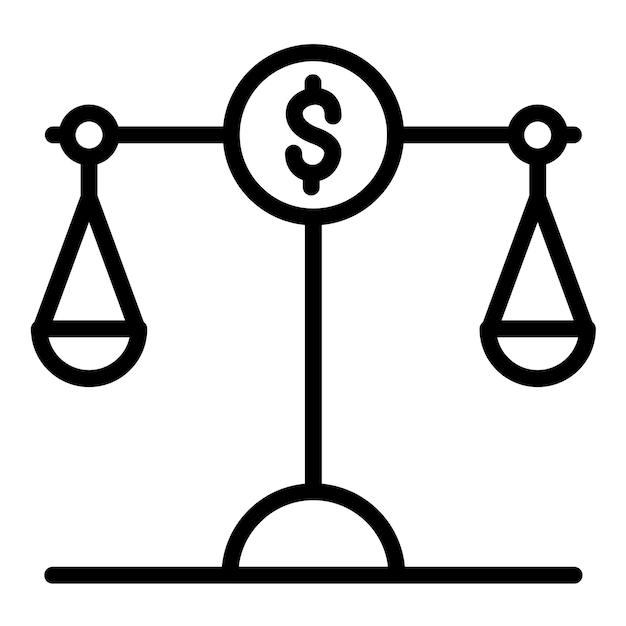 Estilo del icono de la balanza de pagos de diseño vectorial