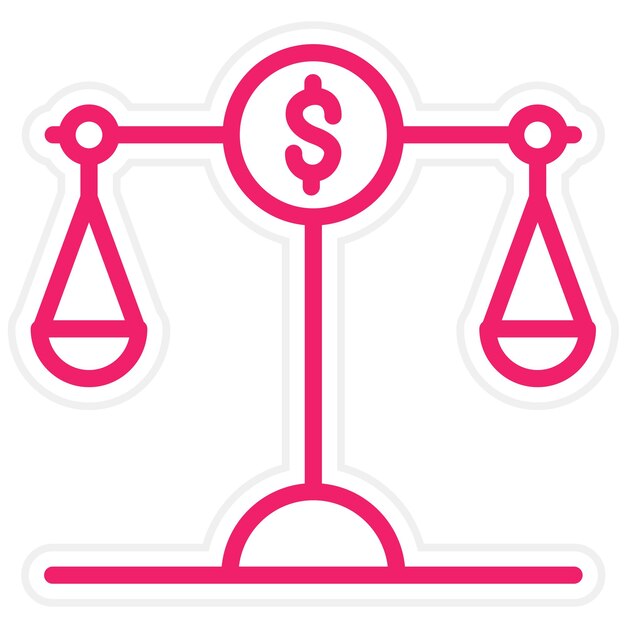 Estilo del icono de la balanza de pagos de diseño vectorial