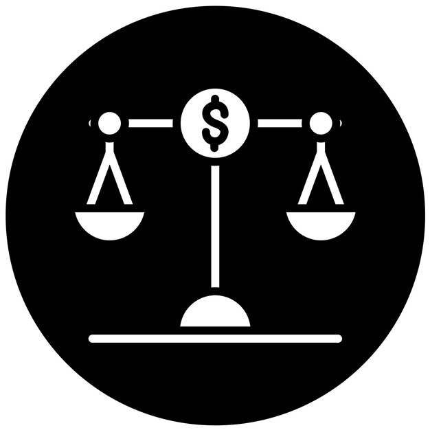 Estilo del icono de la balanza de pagos de diseño vectorial