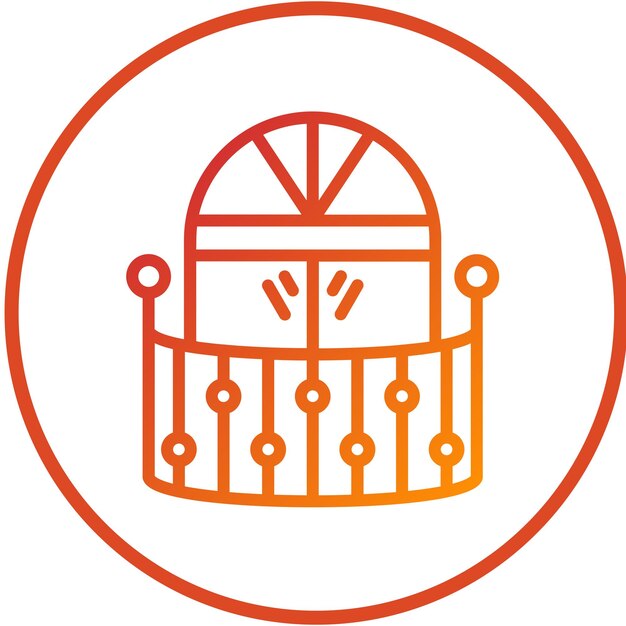 Estilo de icono de balcón de diseño vectorial