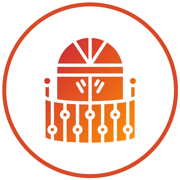 Estilo de icono de balcón de diseño vectorial