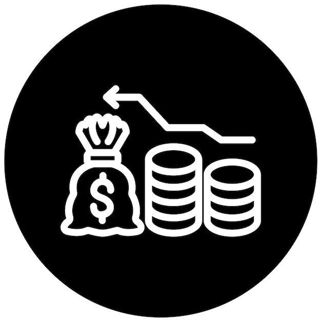 Estilo de icono de bancarrota de diseño vectorial