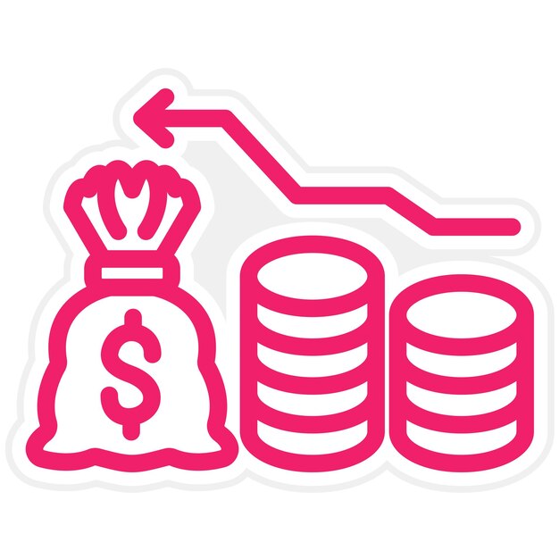 Estilo de icono de bancarrota de diseño vectorial