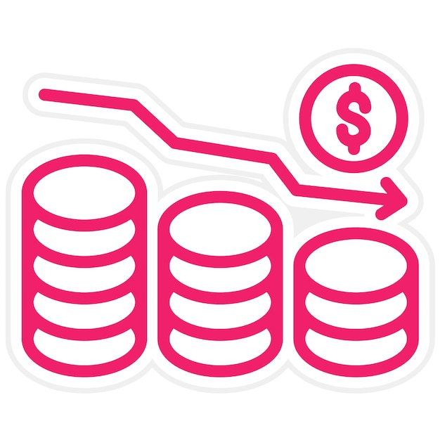 Estilo de icono de bancarrota de diseño vectorial