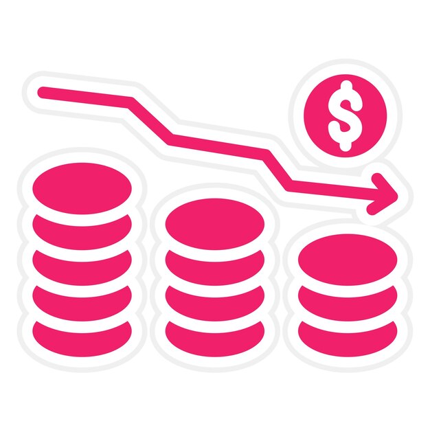 Estilo de icono de bancarrota de diseño vectorial