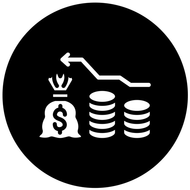 Estilo de icono de bancarrota de diseño vectorial
